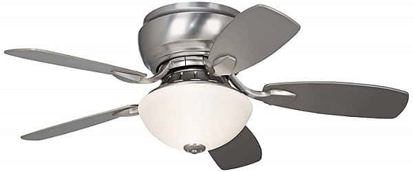 Casa Vieja Brushed Steel Low Profile Ceiling Fan with Light