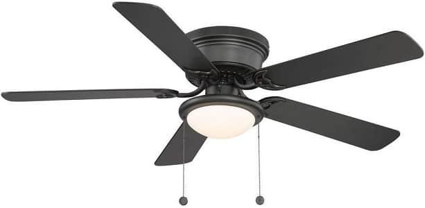 Hugger 52 Inch Flush Mount LED Indoor Black Ceiling Fan