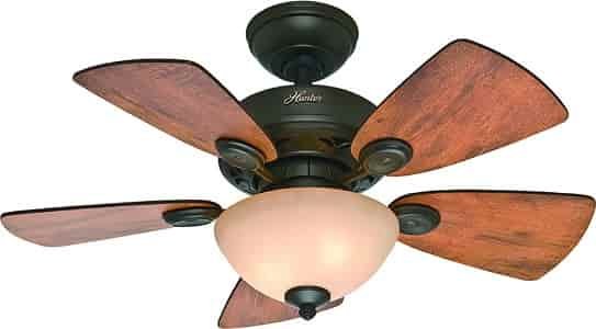 Hunter 52090 Indoor Flush Mount Ceiling Fan with light