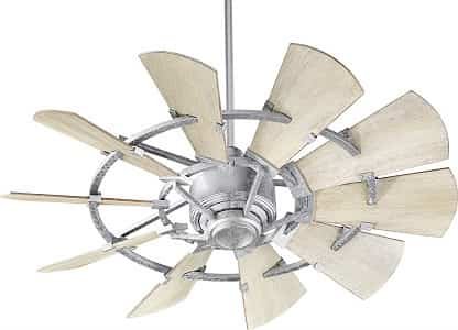 Quorum 94410-9 Galvanized 44 inch Windmill Ceiling Fan