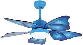 KWOKING Creative Butterfly Wing Ceiling Fan with Light