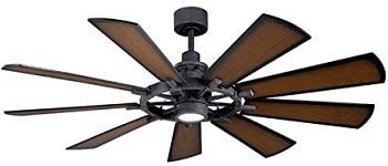 Kichler 300265DBK Gentry Old Fashioned Ceiling Fan with LED Lights