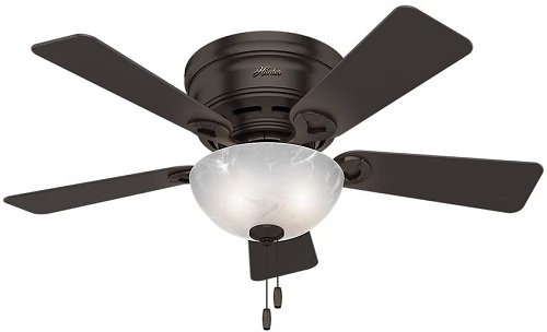 Hunter Haskell Indoor Low Profile Ceiling Fan with LED Light