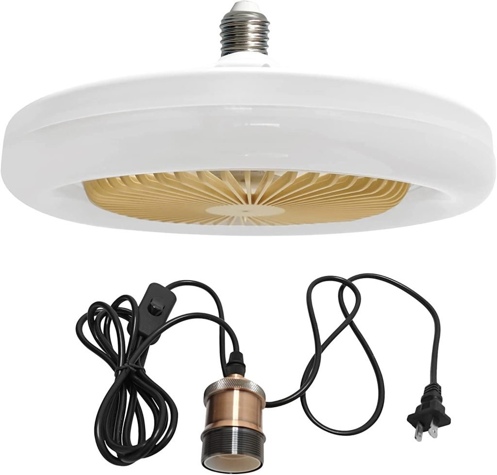 Ru Rao E26 Socket Plug-in Ceiling Fan with Light